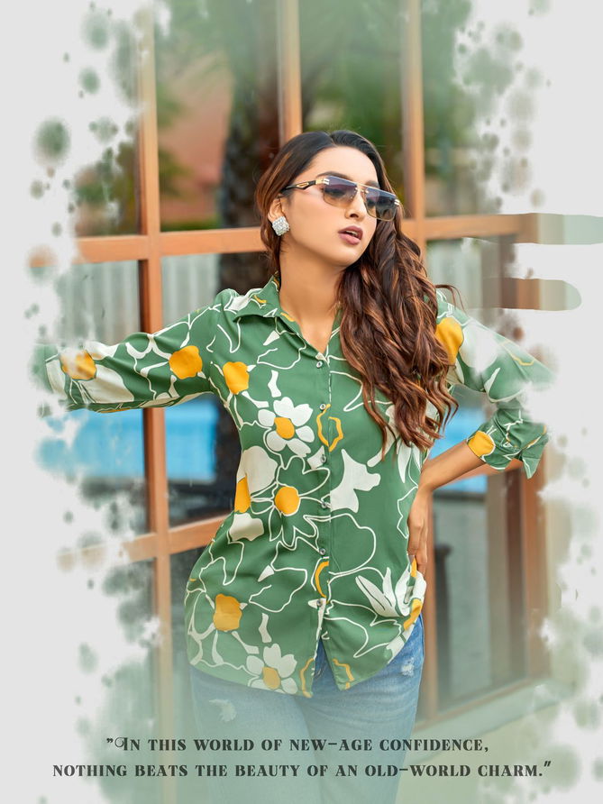 Star Light By Kadlee Rayon Print Designer Ladies Shirt Wholesale Price In Surat